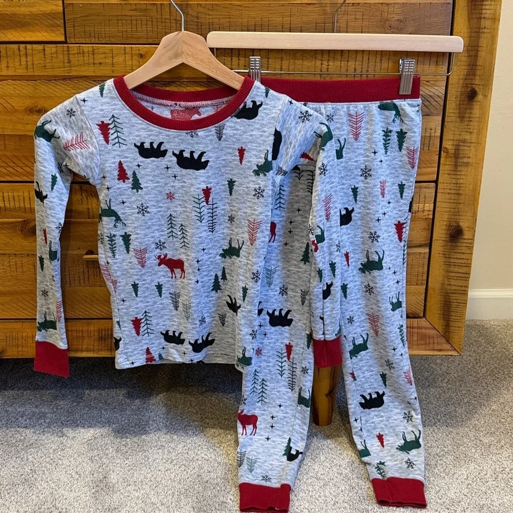 Christmas Cozy Kids Pajamas with Forest Print
